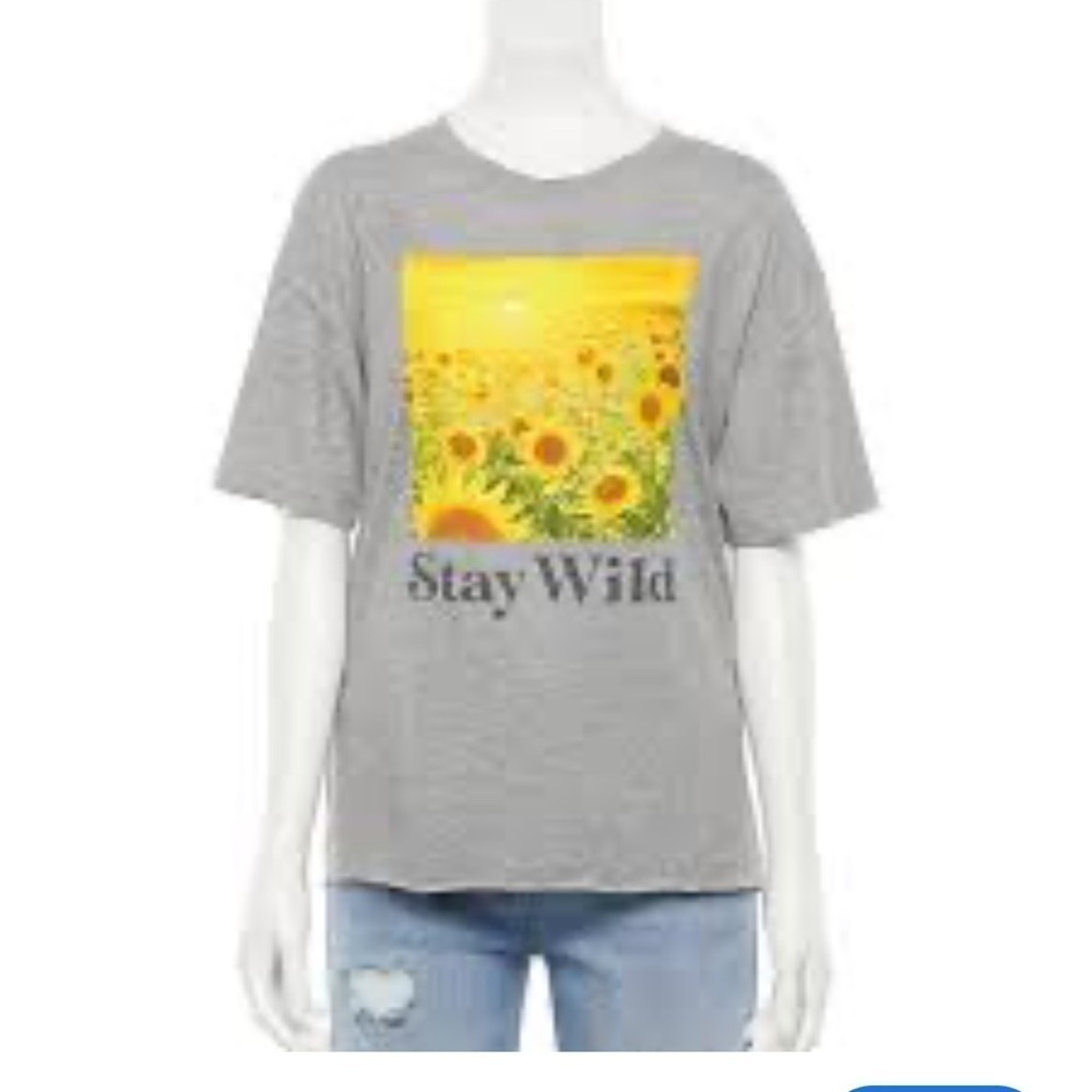 Awake Gray Graphic T-Shirt with Crew Neck and Short Sleeves